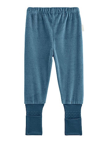 Pyjama enfant 2 pièces en velours avec pieds retroussables tao