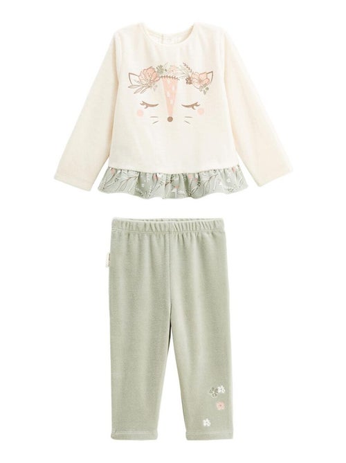 Pyjama enfant 2 pièces en velours Lison - Kiabi