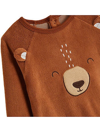 Pyjama enfant 2 pièces en velours moka