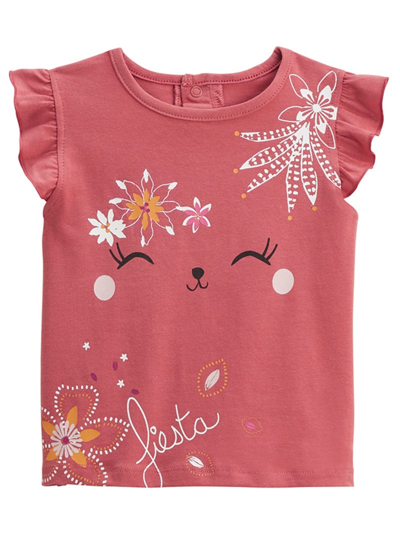 Pyjama enfant 2 pièces manches courtes Fiesta Terracotta - Kiabi