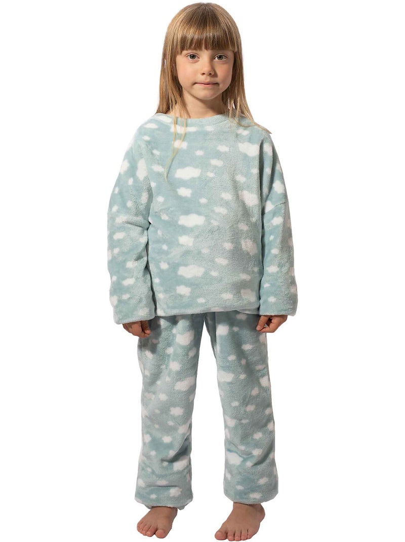 Pyjama enfants pantalon haut manches longues polar joven Vert - Kiabi