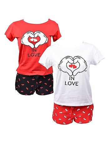 Pyjama Femme MINNIE en Coton - Pack de 2