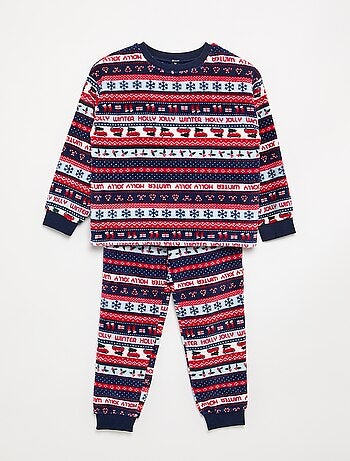 Pyjama fille et garçon en polaire de Noël 2 pièces - Sweat + pantalon