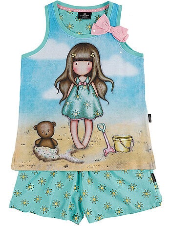 Pyjama fille short débardeur hello summer santoro