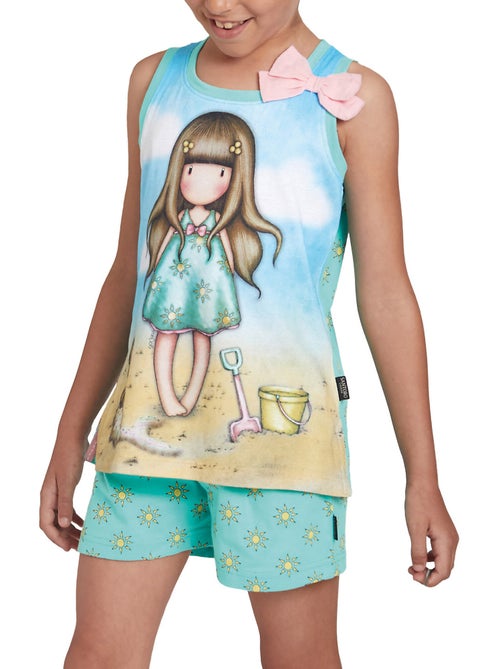 Pyjama fille short débardeur hello summer santoro - Kiabi Pyjama fille short débardeur hello summer santoro - Kiabi