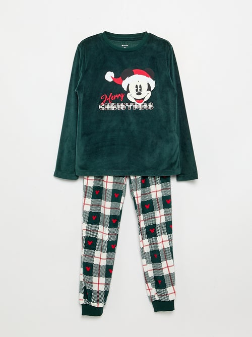 Pyjama garçon 'Disney' 'Mickey' 'Noël' 2 pièces en polaire - T-shirt à manches longues + pantalon - Kiabi