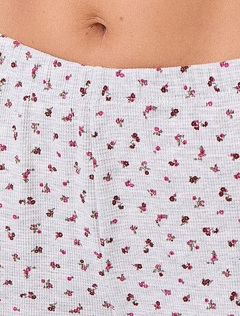 Pyjama gaufrée t-shirt + pantalon à motif - 2 pièces
