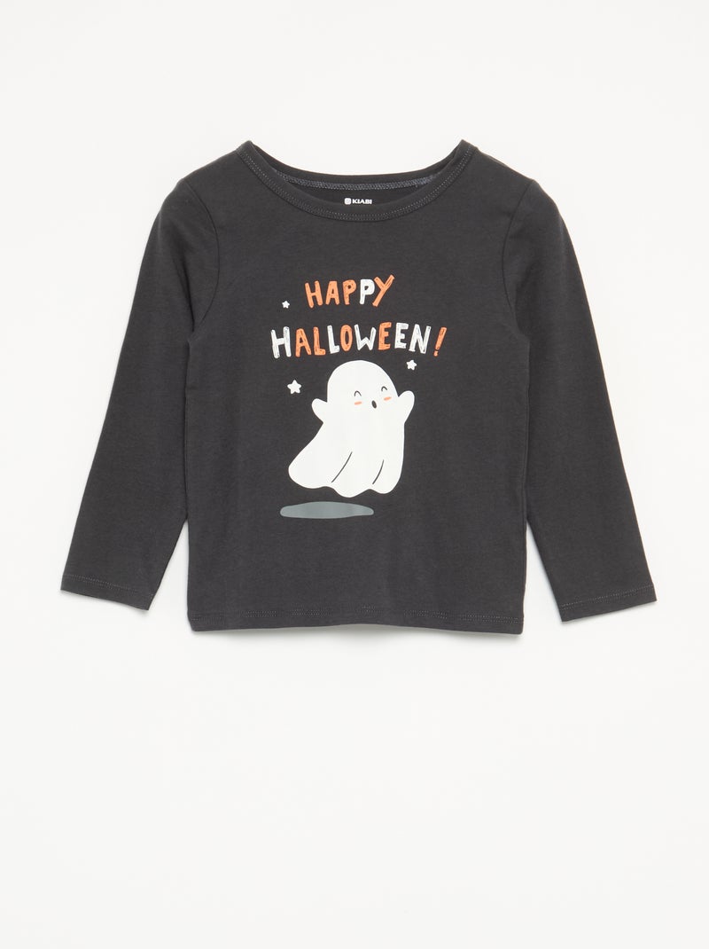 Pyjama 'Halloween' 2 pièces - T-shirt à manches longues + pantalon Noir - Kiabi