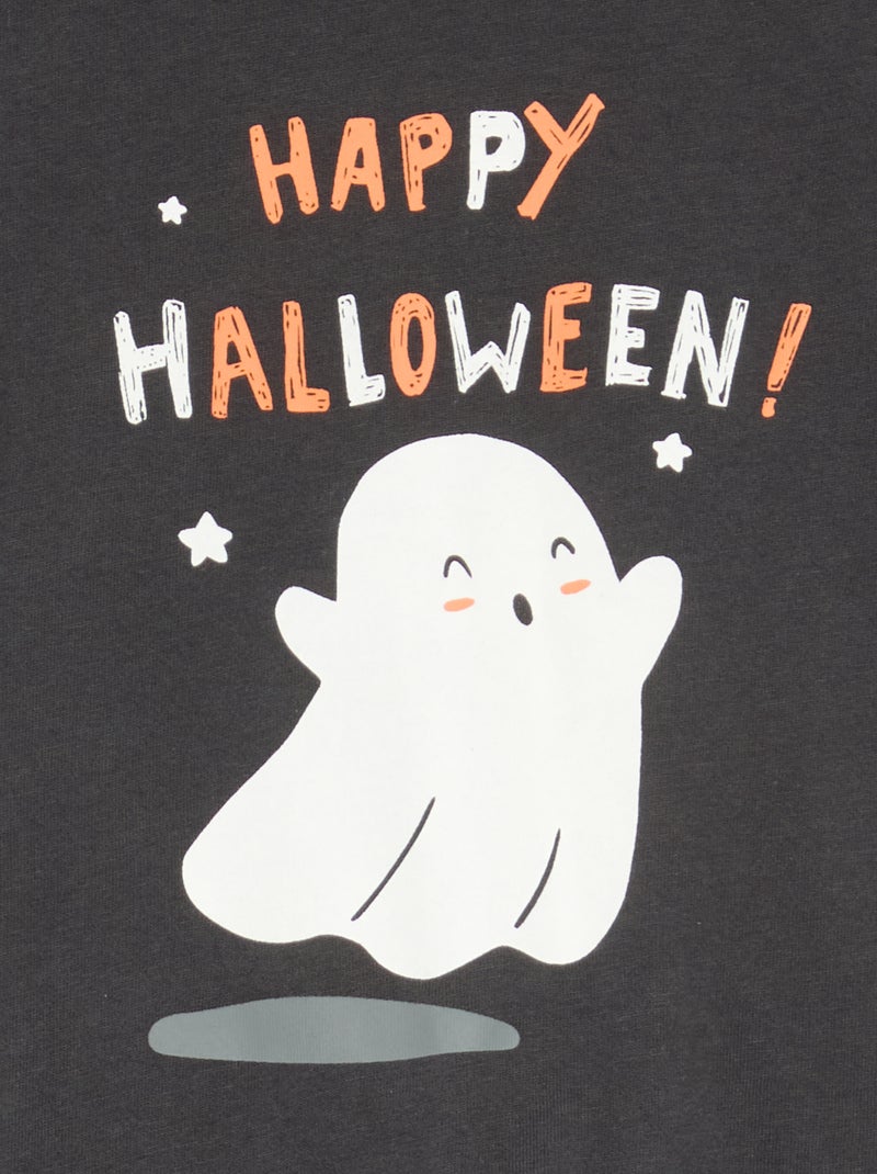 Pyjama 'Halloween' 2 pièces - T-shirt à manches longues + pantalon Noir - Kiabi