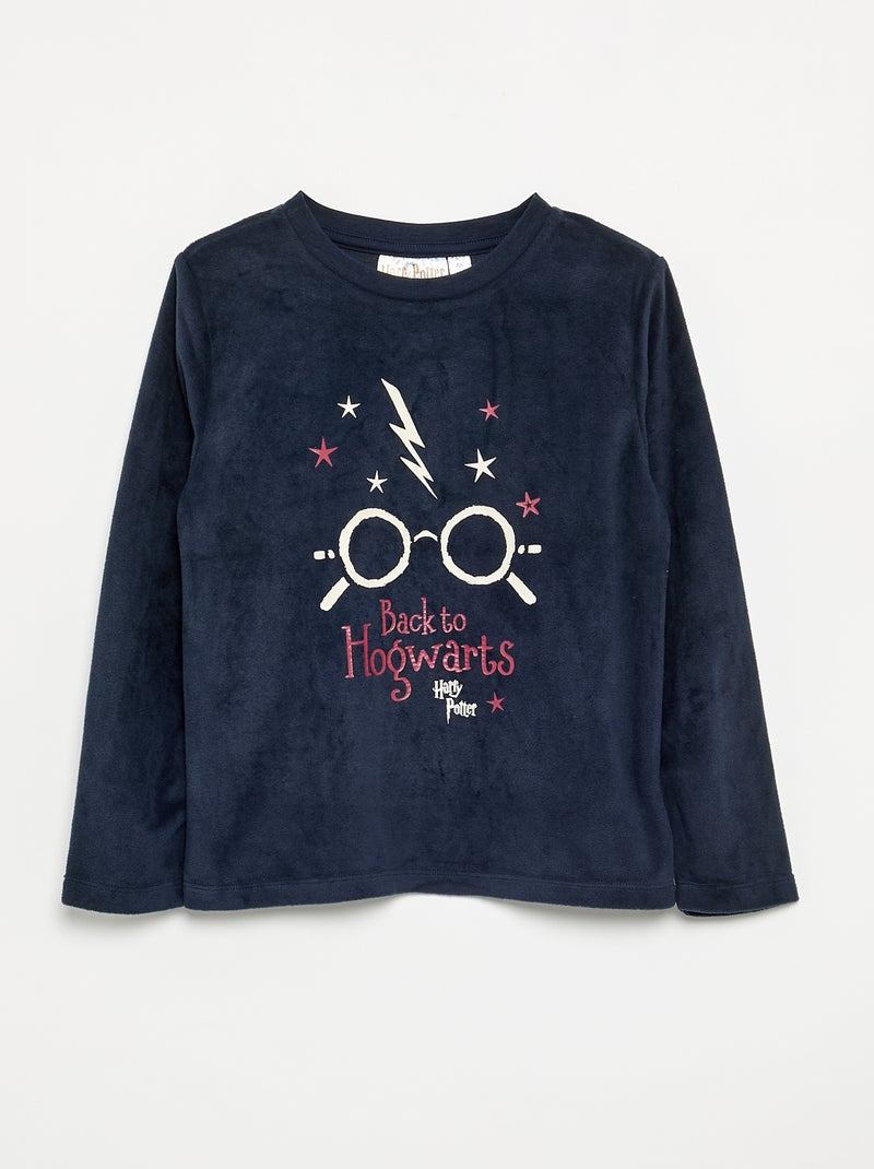 Pyjama 'Harry Potter' 2 pièces - T-shirt à manches longues + pantalon Bleu - Kiabi