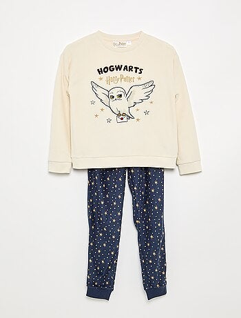 Pyjama 'Harry Potter' 2 pièces en polaire - T-shirt à manches longues + pantalon