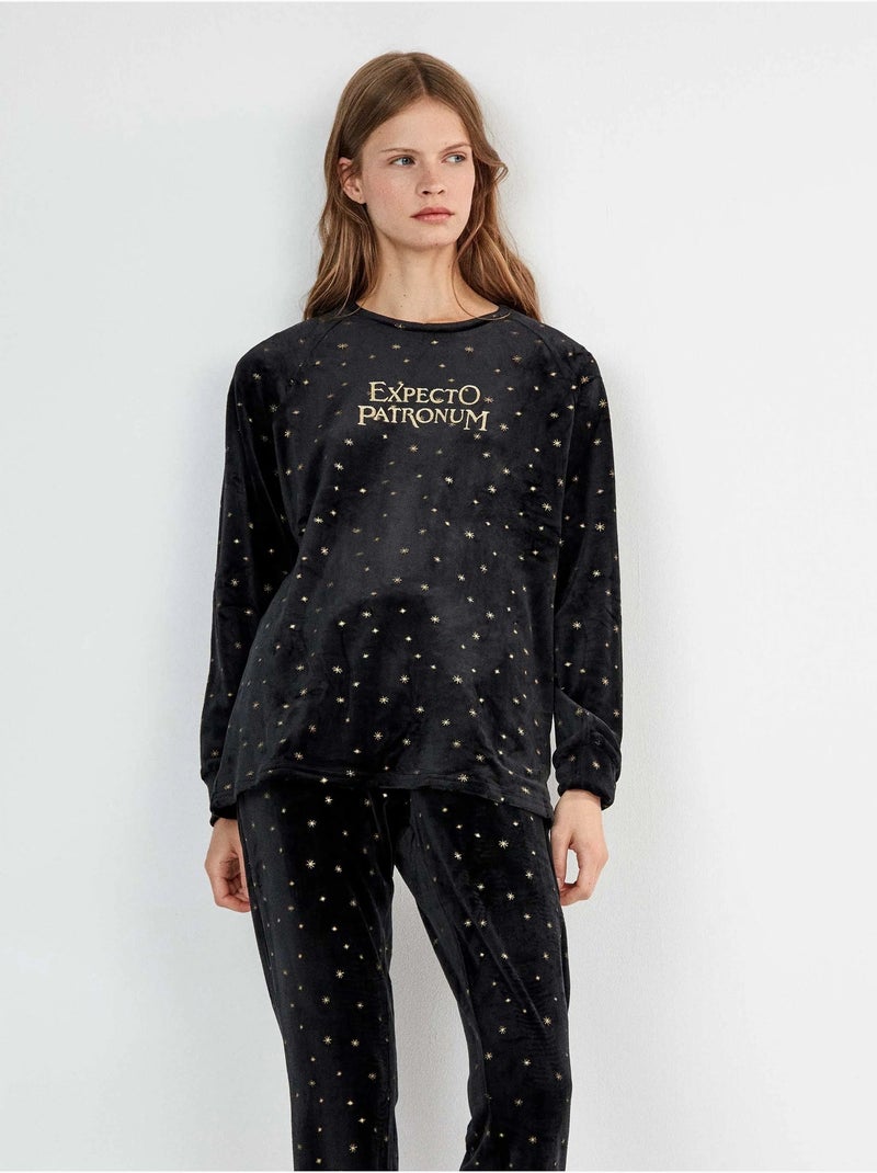 Pyjama harry potter avec imprimé effet paillettes Noir - Kiabi