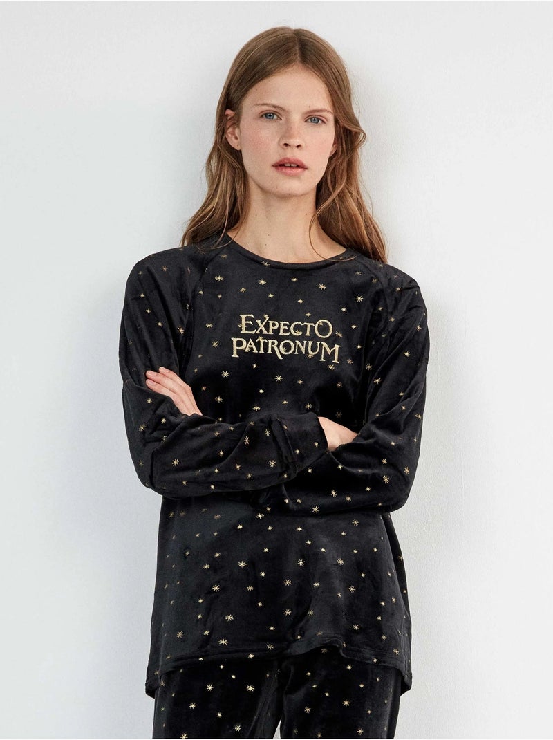 Pyjama harry potter avec imprimé effet paillettes Noir - Kiabi