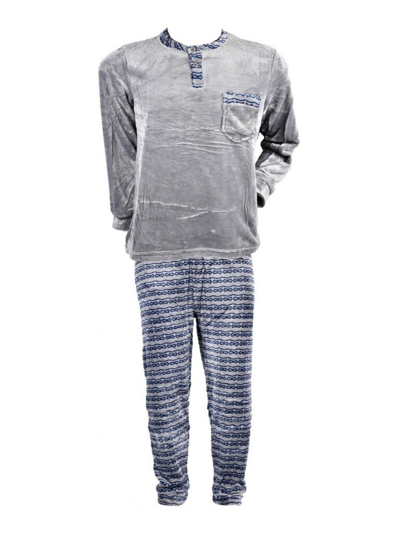 Pyjama heren fleece ECO Grijs - Kiabi