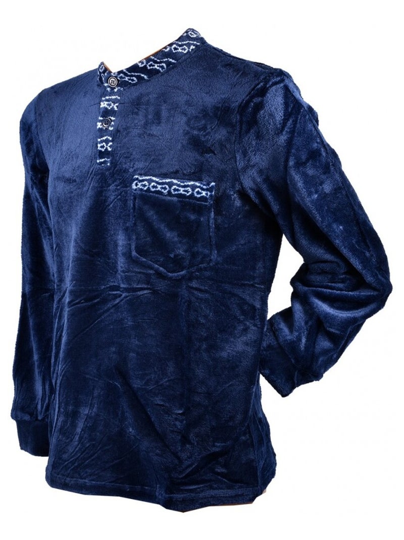 Pyjama heren fleece ECO Marineblauw - Kiabi