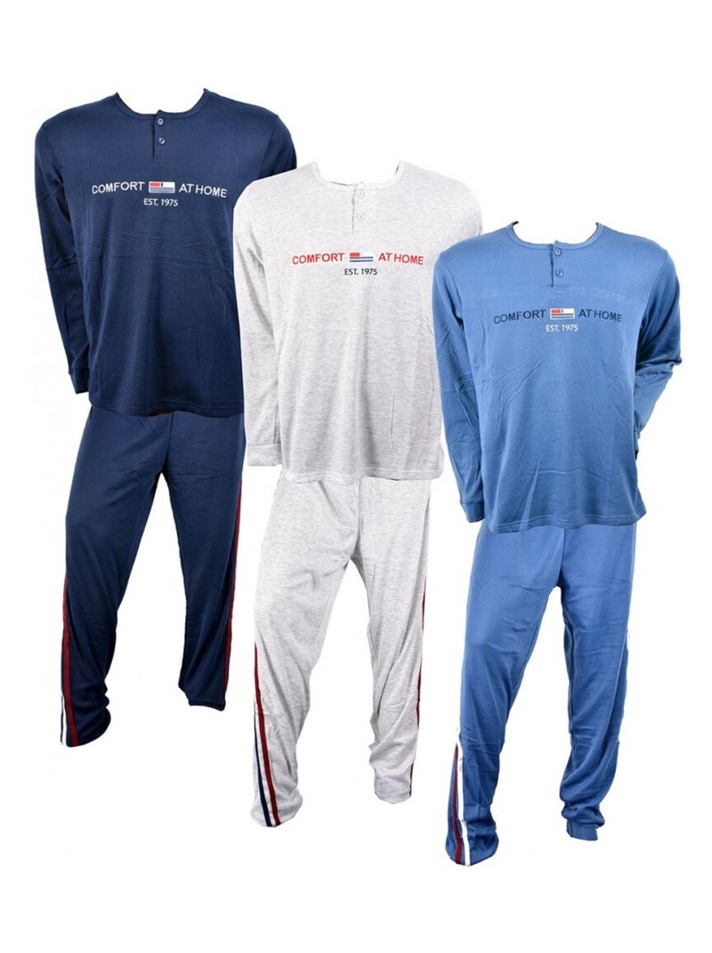 Pyjama Heren Lang SWEET SECRET Blauw - Kiabi