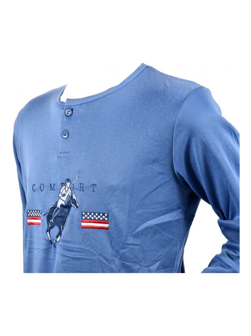 Pyjama Heren Lang SWEET SECRET Blauw - Kiabi