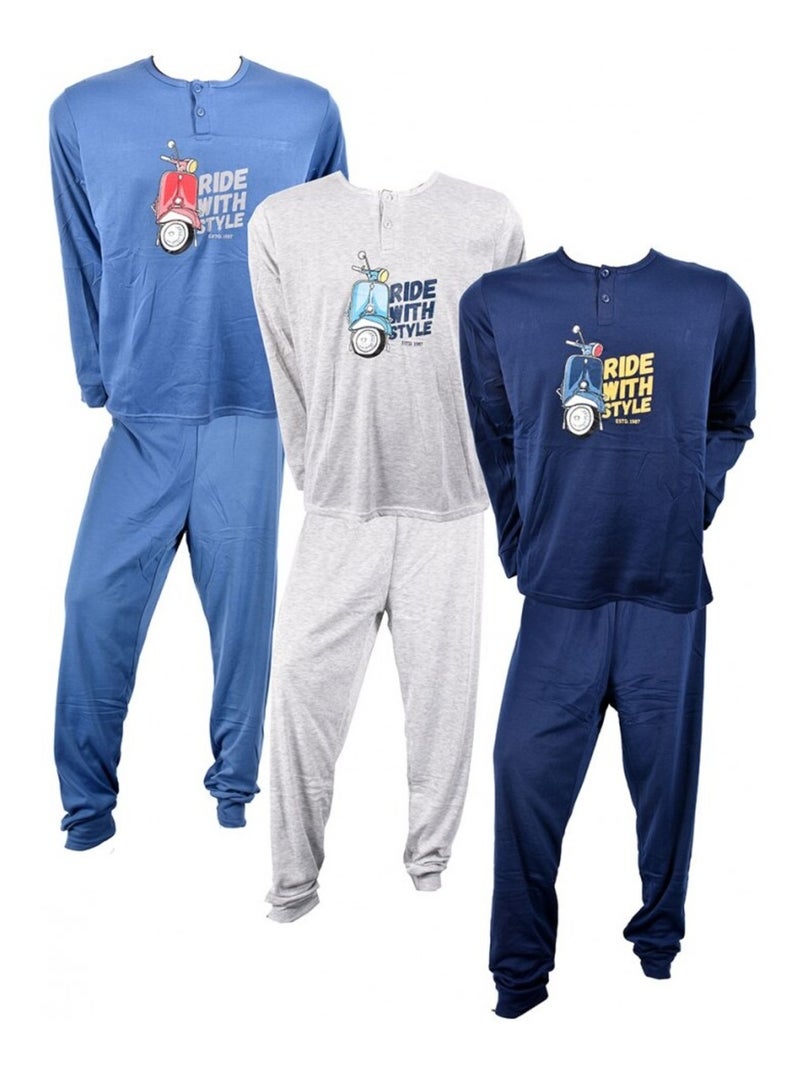 Pyjama Heren Lang SWEET SECRET Blauw - Kiabi