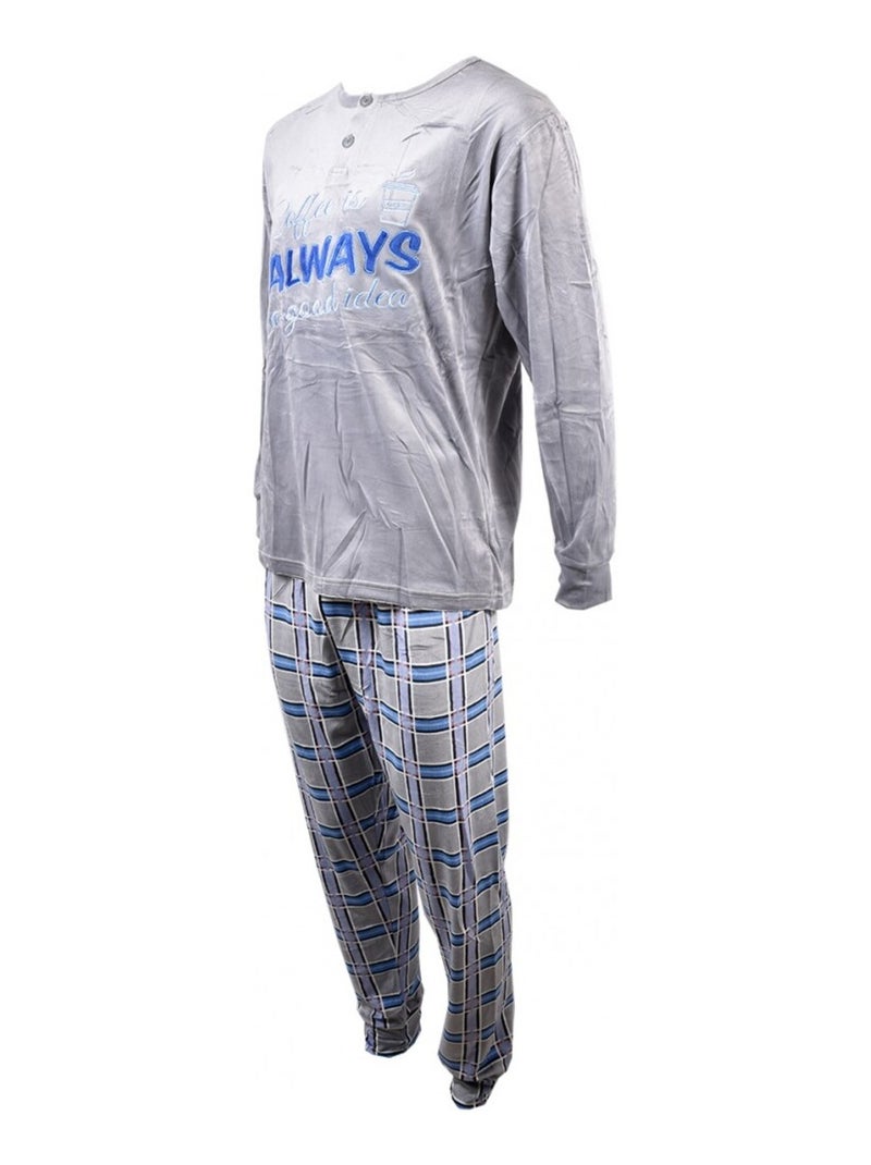 Pyjama Heren Lang SWEET SECRET Grijs - Kiabi