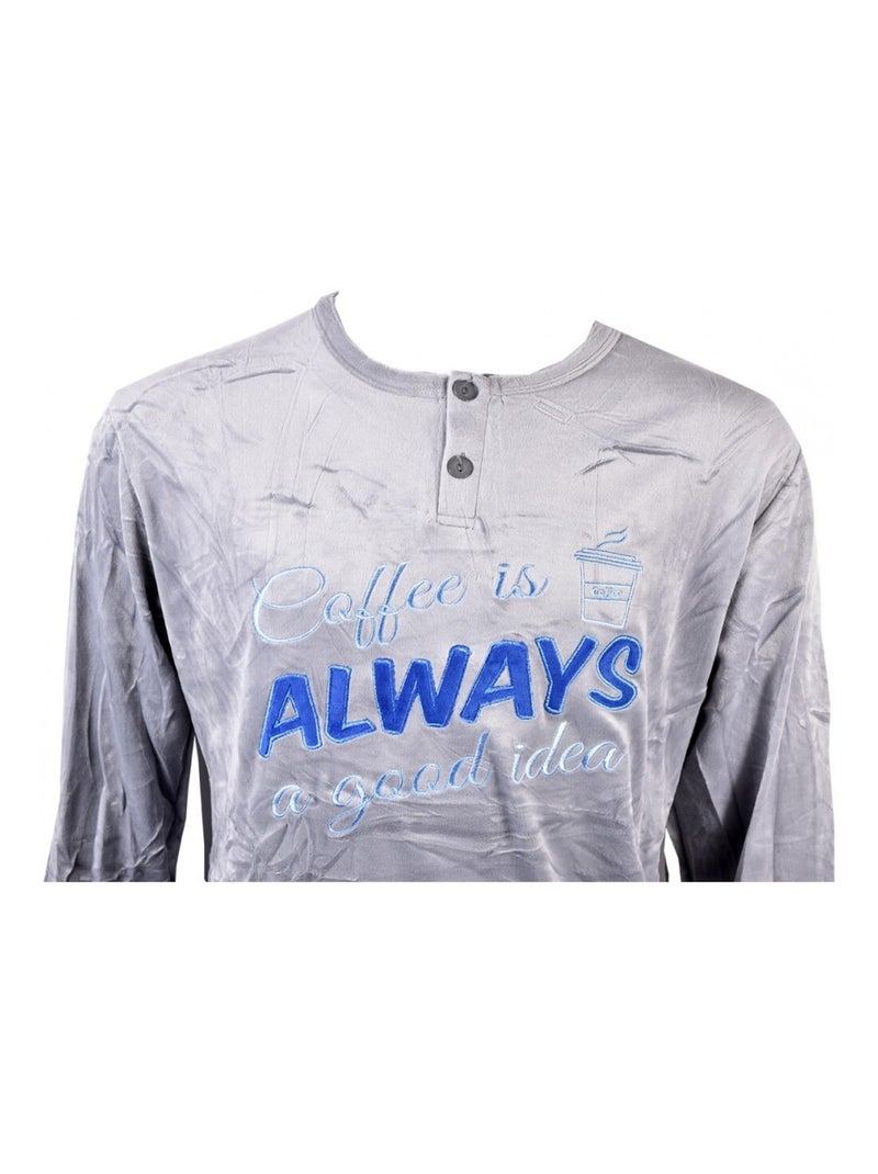 Pyjama Heren Lang SWEET SECRET Grijs - Kiabi