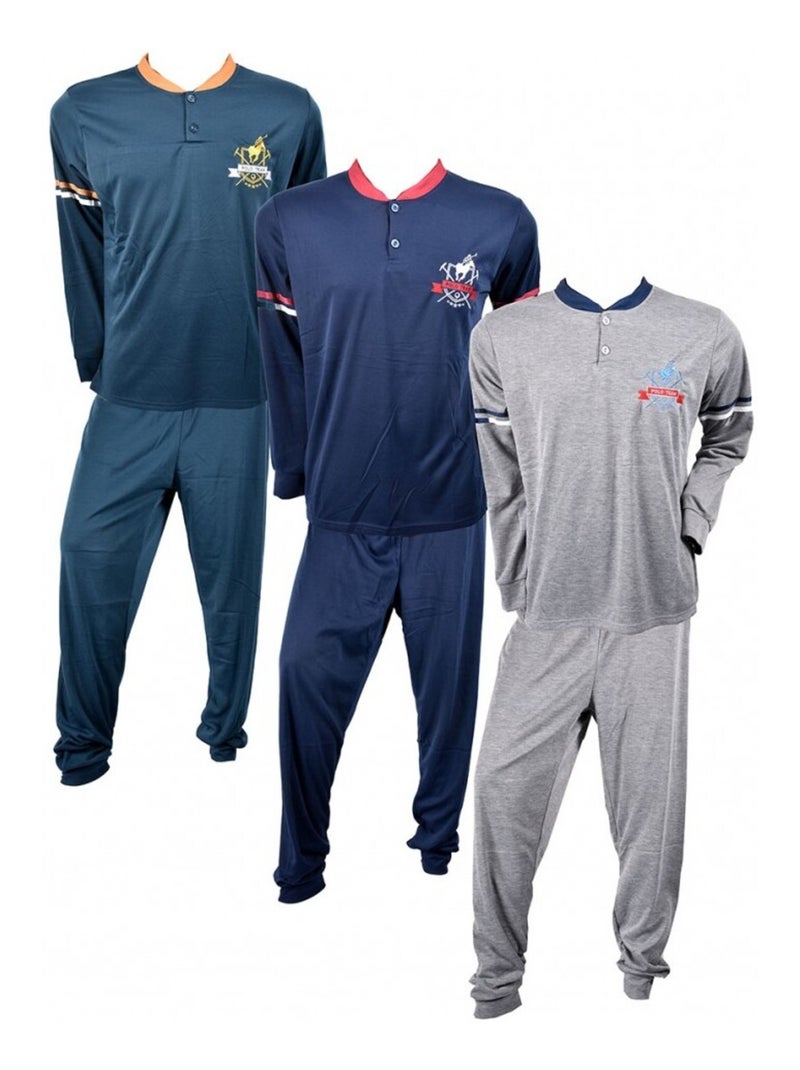 Pyjama Heren Lang SWEET SECRET Marineblauw - Kiabi