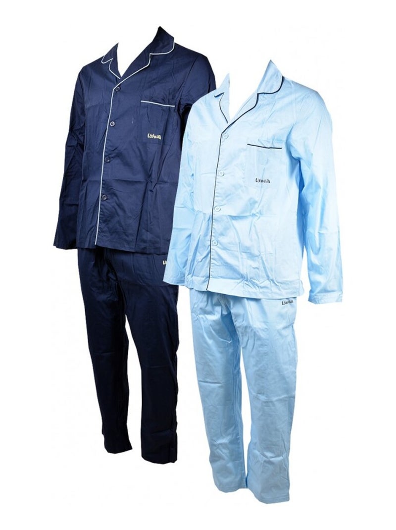 Pyjama heren USHUAIA Blauw Hemelsblauw - Kiabi