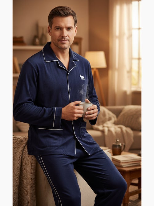 Pyjama homme hiver polaire boutonné c2530 - Kiabi