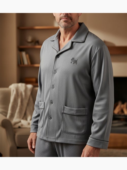 Pyjama homme hiver polaire boutonné c2530 - Kiabi Pyjama homme hiver polaire boutonné c2530 - Kiabi