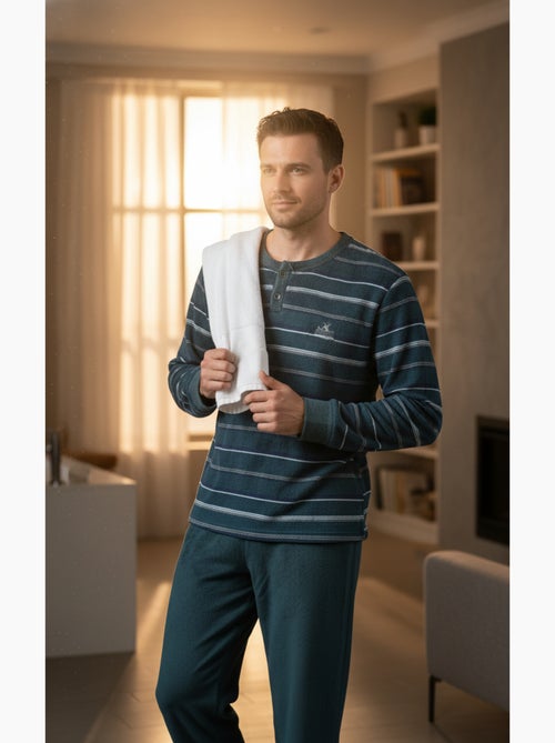 Pyjama Homme Hiver Polaire Doux ADVENTURE J2565 - Kiabi
