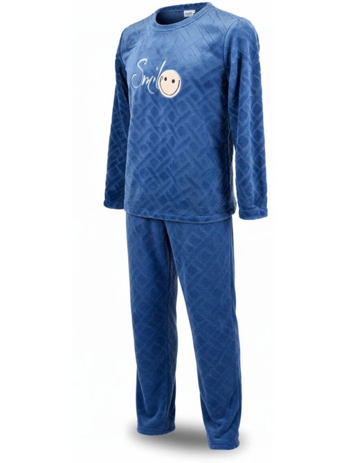 Pyjama Homme Hiver Polaire Doux SMILE - Kiabi
