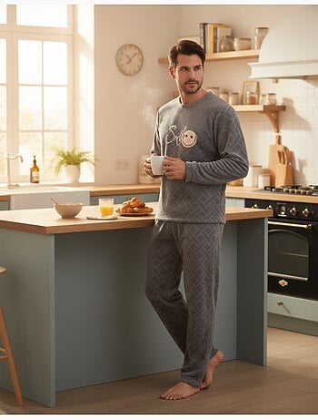 Pyjama Homme Hiver Polaire Doux SMILE