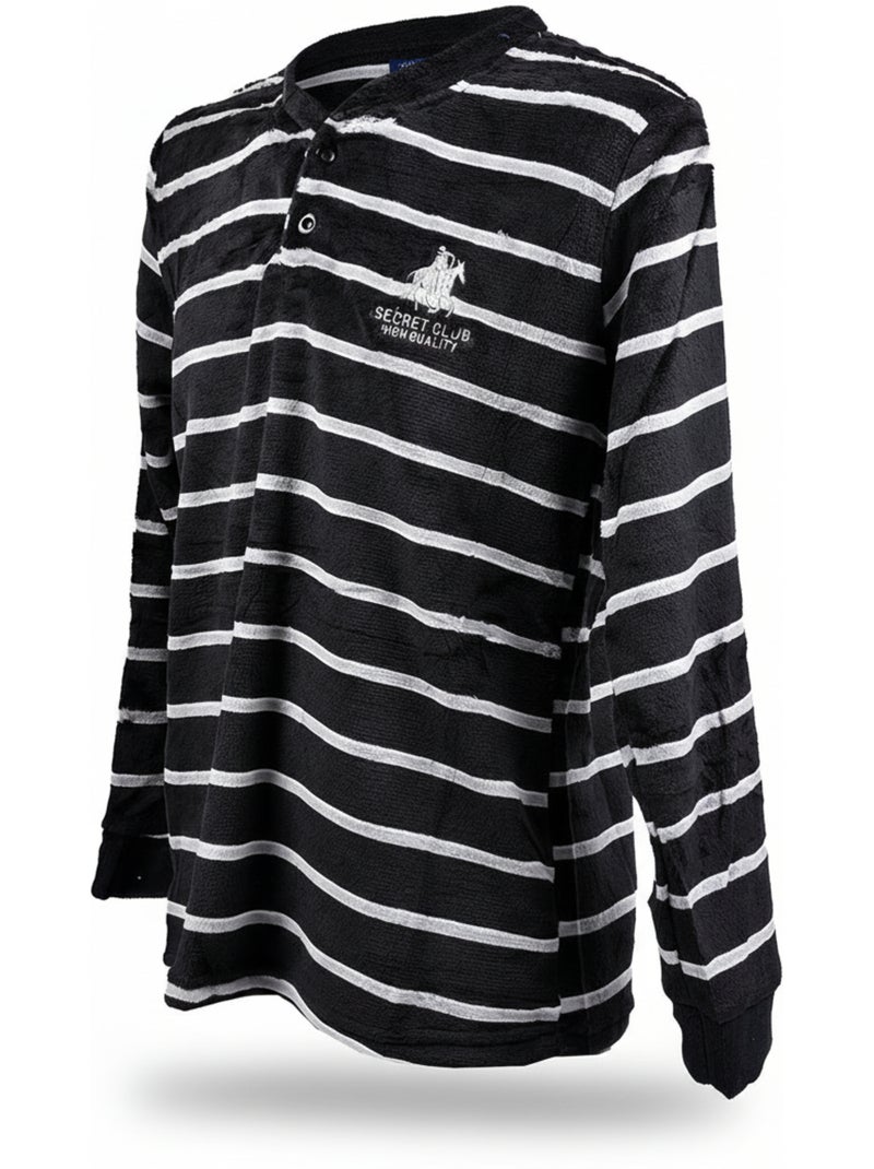 Pyjama Homme Hiver Polaire SECRET CLUB Z2653 Noir - Kiabi