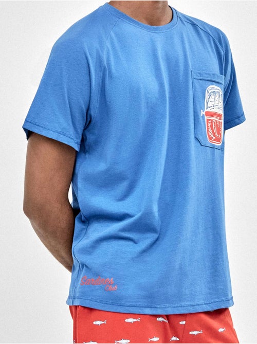 Pyjama homme imprimé marine - Kiabi