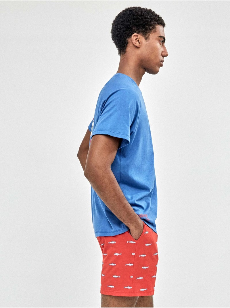 Pyjama homme imprimé marine Bleu - Kiabi