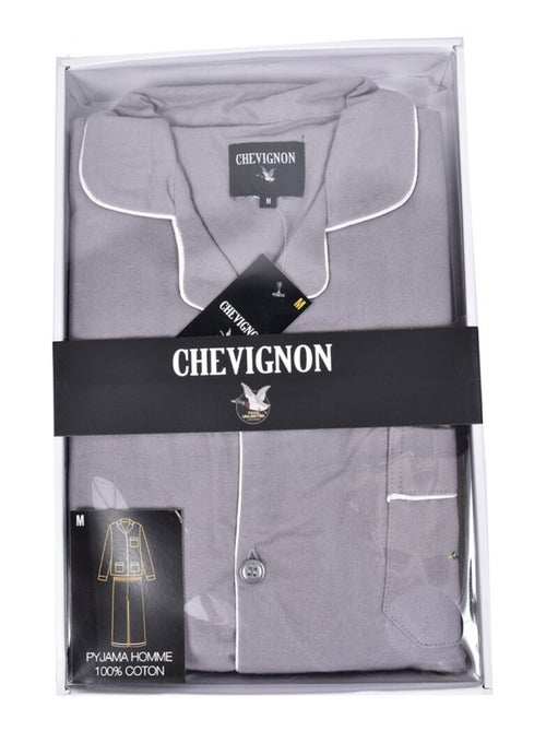 Pyjama homme long chevignon boutonné - Kiabi