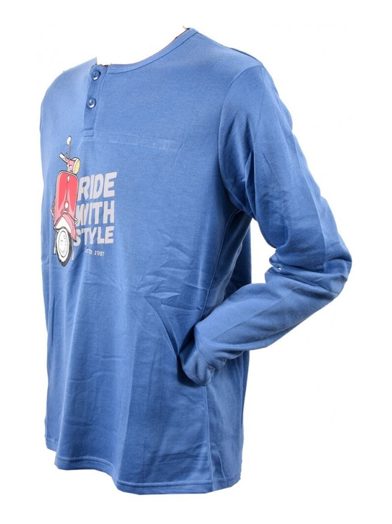 Pyjama Homme Long SWEET SECRET Bleu - Kiabi