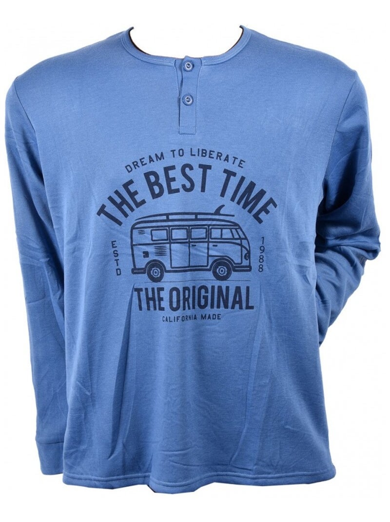 Pyjama Homme Long SWEET SECRET Bleu - Kiabi