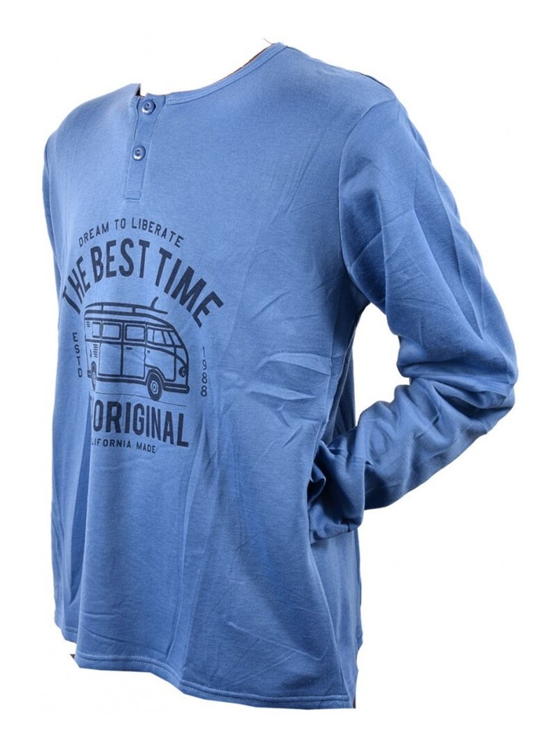 Pyjama Homme Long SWEET SECRET Bleu - Kiabi