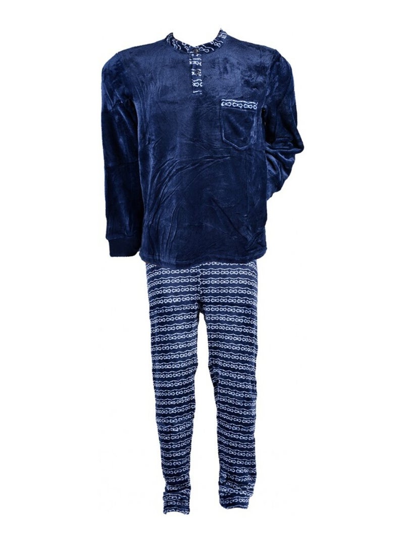 Pyjama Homme POLAIRE ECO Bleu marine - Kiabi