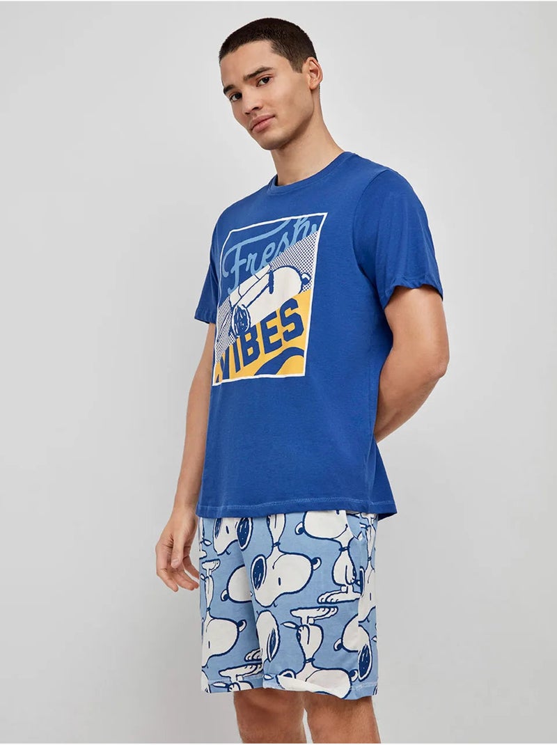Pyjama homme snoopy Bleu marine - Kiabi
