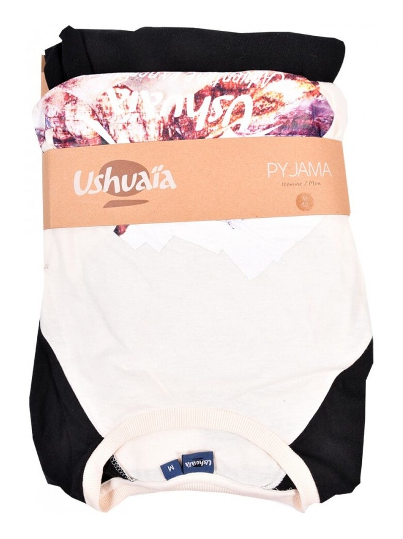 Pyjama Homme USHUAIA Noir Blanc - Kiabi