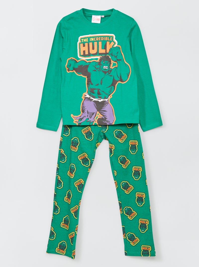 Pyjama 'Hulk' long - 2 pièces vert - Kiabi