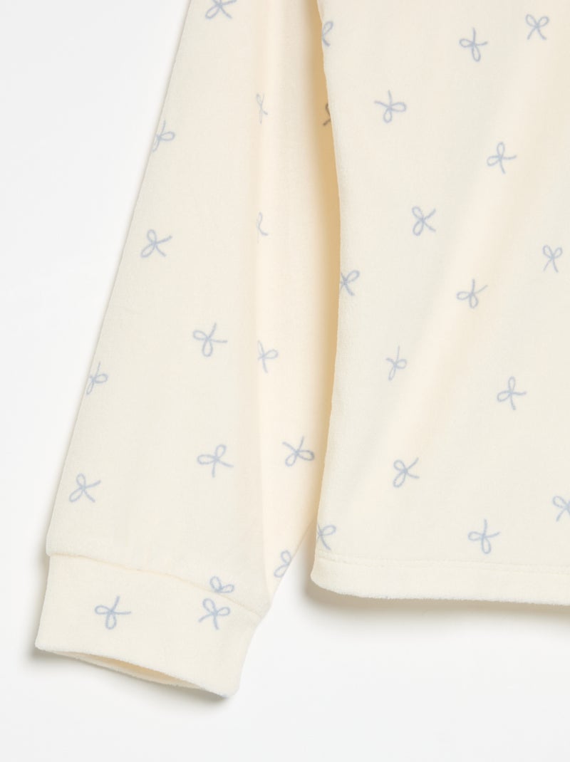 Pyjama imprimé 2 pièces - Sweat + pantalon Ecru - Kiabi