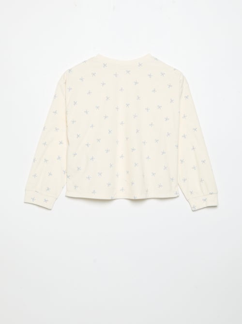 Pyjama imprimé 2 pièces - Sweat + pantalon - Kiabi