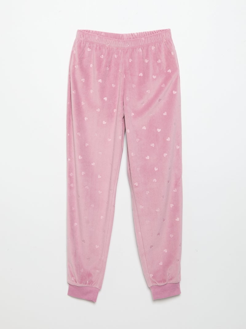 Pyjama imprimé 2 pièces - Sweat + pantalon Rose - Kiabi