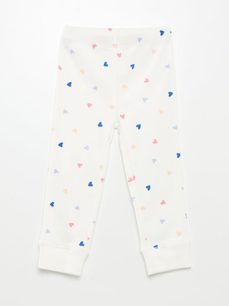 Pyjama imprimé en maille - 2 pièces BLANC - Kiabi