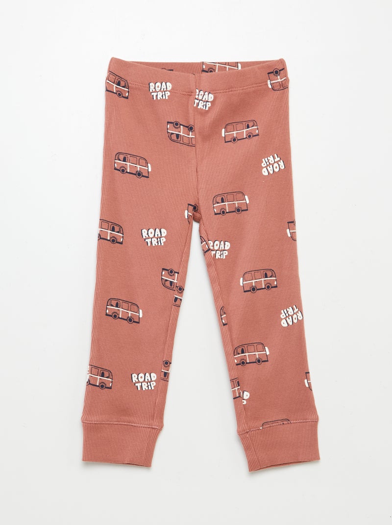 Pyjama imprimé en maille - 2 pièces ROUGE - Kiabi