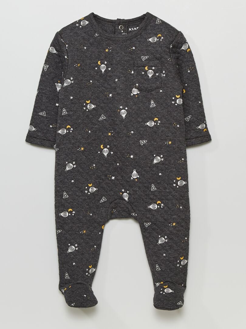 Pyjama imprimé en maille jacquard Gris foncé - Kiabi