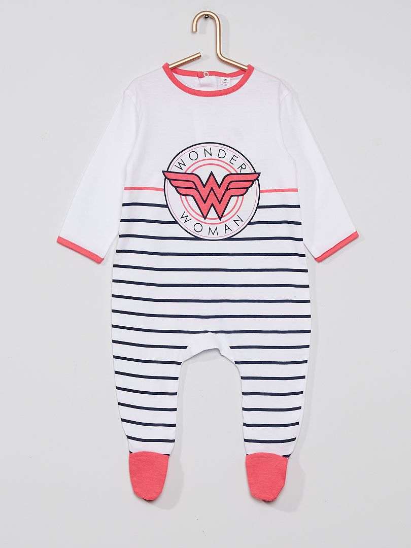 Pyjama imprimé 'Wonder Woman' blanc - Kiabi