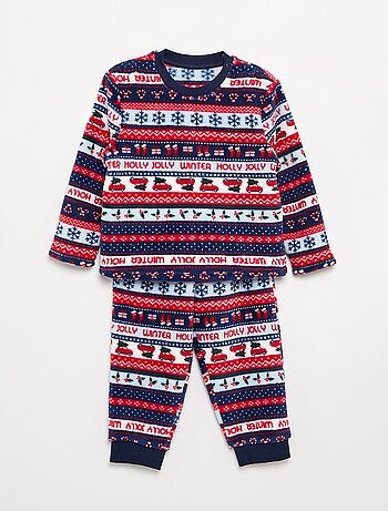 Pyjama jacquard en polaire 2 pièces - Sweat + pantalon